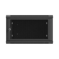 RACK CABINET 19" WALL-MOUNT 6U/600X600 (FLAT PACK) WITH PERFORATED DOOR BLACK LANBERG