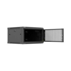 RACK CABINET 19" WALL-MOUNT 6U/600X600 (FLAT PACK) WITH PERFORATED DOOR BLACK LANBERG