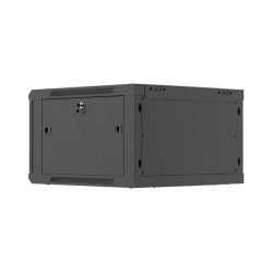 RACK CABINET 19" WALL-MOUNT 6U/600X600 (FLAT PACK) WITH PERFORATED DOOR BLACK LANBERG
