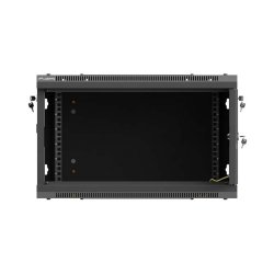 RACK CABINET 19" WALL-MOUNT 6U/600X600 (FLAT PACK) WITH PERFORATED DOOR BLACK LANBERG