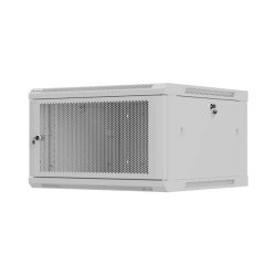 RACK CABINET 19" WALL-MOUNT 6U/600X600 (FLAT PACK) WITH PERFORATED DOOR GREY LANBERG