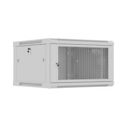 RACK CABINET 19" WALL-MOUNT 6U/600X600 (FLAT PACK) WITH PERFORATED DOOR GREY LANBERG