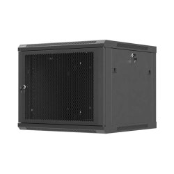 RACK CABINET 19" WALL-MOUNT 9U/600X600 (FLAT PACK) WITH PERFORATED DOOR BLACK LANBERG