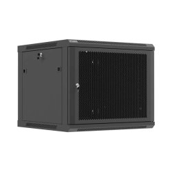 RACK CABINET 19" WALL-MOUNT 9U/600X600 (FLAT PACK) WITH PERFORATED DOOR BLACK LANBERG