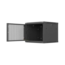 RACK CABINET 19" WALL-MOUNT 9U/600X600 (FLAT PACK) WITH PERFORATED DOOR BLACK LANBERG