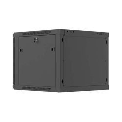 RACK CABINET 19" WALL-MOUNT 9U/600X600 (FLAT PACK) WITH PERFORATED DOOR BLACK LANBERG