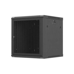 RACK CABINET 19" WALL-MOUNT 12U/600X600 (FLAT PACK) WITH PERFORATED DOOR BLACK LANBERG
