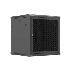 RACK CABINET 19" WALL-MOUNT 12U/600X600 (FLAT PACK) WITH PERFORATED DOOR BLACK LANBERG