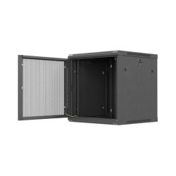 RACK CABINET 19" WALL-MOUNT 12U/600X600 (FLAT PACK) WITH PERFORATED DOOR BLACK LANBERG