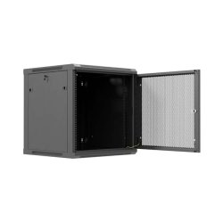 RACK CABINET 19" WALL-MOUNT 12U/600X600 (FLAT PACK) WITH PERFORATED DOOR BLACK LANBERG