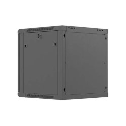 RACK CABINET 19" WALL-MOUNT 12U/600X600 (FLAT PACK) WITH PERFORATED DOOR BLACK LANBERG