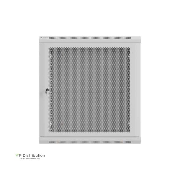 RACK CABINET 19" WALL-MOUNT 12U/600X600 (FLAT PACK) WITH PERFORATED DOOR GREY LANBERG