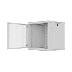 RACK CABINET 19" WALL-MOUNT 12U/600X600 (FLAT PACK) WITH PERFORATED DOOR GREY LANBERG
