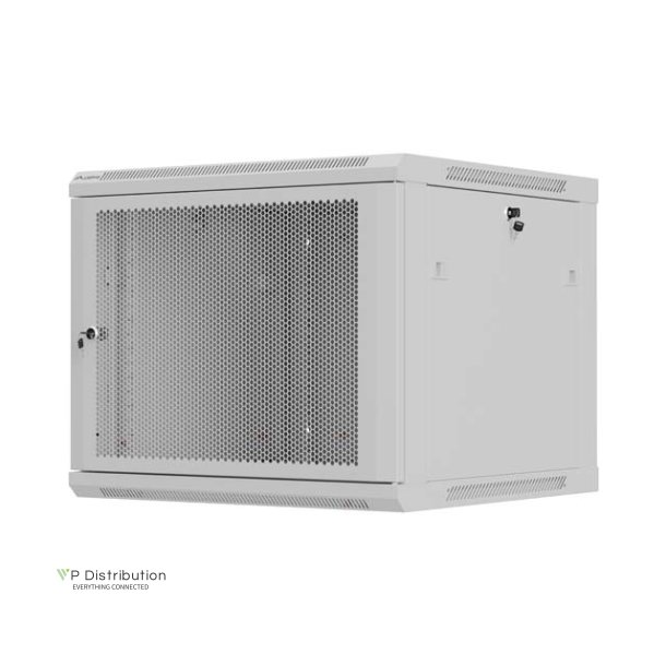 RACK CABINET 19" WALL-MOUNT 9U/600X600 (FLAT PACK) WITH PERFORATED DOOR BLACK LANBERG
