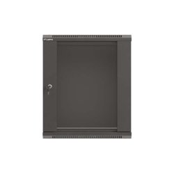RACK CABINET 19" WALL-MOUNT 12U/540X350 (FLAT PACK) WITH GLASS DOOR BLACK LANBERG