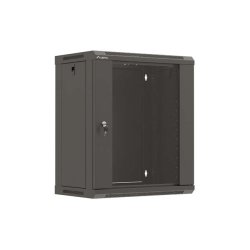 RACK CABINET 19" WALL-MOUNT 12U/540X350 (FLAT PACK) WITH GLASS DOOR BLACK LANBERG