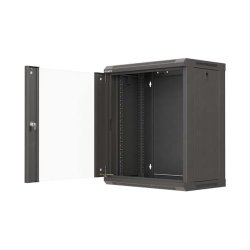 RACK CABINET 19" WALL-MOUNT 12U/540X350 (FLAT PACK) WITH GLASS DOOR BLACK LANBERG
