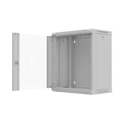 RACK CABINET 19" WALL-MOUNT 12U/540X350 (FLAT PACK) WITH GLASS DOOR GREY LANBERG