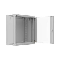 RACK CABINET 19" WALL-MOUNT 12U/540X350 (FLAT PACK) WITH GLASS DOOR GREY LANBERG