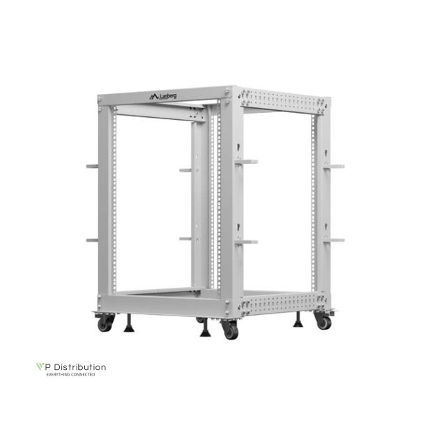 OPEN RACK 19" 15U 600X600-1100 ADJUSTABLE GREY LANBERG