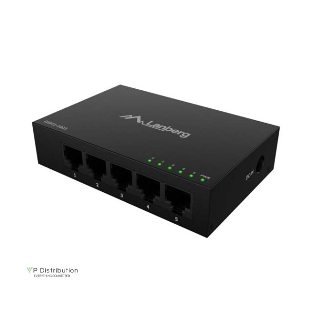 SWITCH LANBERG DSM1-1005 5X 1GB/S UNMANAGED GIGABIT ETHERNET DESKTOP 12V METAL CASE