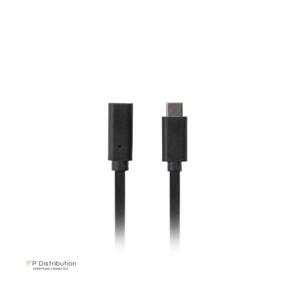USB-C M/F 3.1 CABLE 0.5M BLACK LANBERG