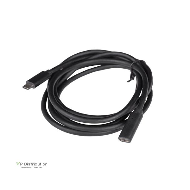 USB-C M/F 3.1 CABLE 1.5M BLACK LANBERG
