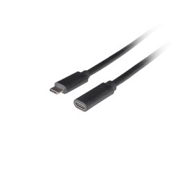 USB-C M/F 3.1 CABLE 1.5M BLACK LANBERG
