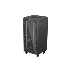 RACK CABINET 19" FREE-STANDING 24U/600X600 (FLAT PACK) WITH GLASS DOOR LCD BLACK LANBERG V2