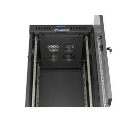 RACK CABINET 19" FREE-STANDING 24U/600X600 (FLAT PACK) WITH GLASS DOOR LCD BLACK LANBERG V2
