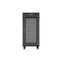 RACK CABINET 19" FREE-STANDING 24U/600X600 (FLAT PACK) WITH MESH DOOR LCD BLACK LANBERG V2