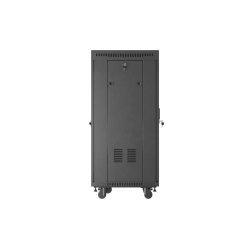 RACK CABINET 19" FREE-STANDING 24U/600X600 (FLAT PACK) WITH MESH DOOR LCD BLACK LANBERG V2