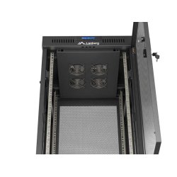 RACK CABINET 19" FREE-STANDING 24U/600X600 (FLAT PACK) WITH MESH DOOR LCD BLACK LANBERG V2