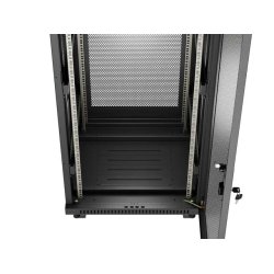 RACK CABINET 19" FREE-STANDING 24U/600X600 (FLAT PACK) WITH MESH DOOR LCD BLACK LANBERG V2
