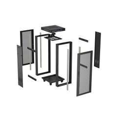 RACK CABINET 19" FREE-STANDING 24U/600X600 (FLAT PACK) WITH MESH DOOR LCD BLACK LANBERG V2