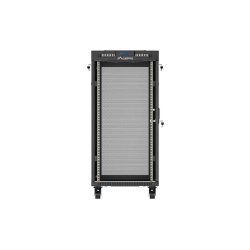 RACK CABINET 19" FREE-STANDING 24U/600X600 (FLAT PACK) WITH MESH DOOR LCD BLACK LANBERG V2