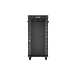 RACK CABINET 19" FREE-STANDING 24U/600X800 (FLAT PACK) WITH GLASS DOOR LCD BLACK LANBERG V2