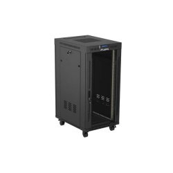 RACK CABINET 19" FREE-STANDING 24U/600X800 (FLAT PACK) WITH GLASS DOOR LCD BLACK LANBERG V2