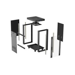 RACK CABINET 19" FREE-STANDING 24U/600X800 (FLAT PACK) WITH GLASS DOOR LCD BLACK LANBERG V2