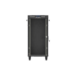 RACK CABINET 19" FREE-STANDING 24U/600X800 (FLAT PACK) WITH GLASS DOOR LCD BLACK LANBERG V2
