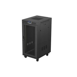 RACK CABINET 19" FREE-STANDING 24U/600X800 (FLAT PACK) WITH MESH DOOR LCD BLACK LANBERG V2