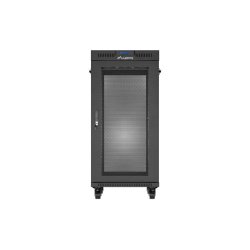 RACK CABINET 19" FREE-STANDING 24U/600X800 (FLAT PACK) WITH MESH DOOR LCD BLACK LANBERG V2
