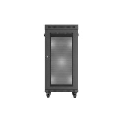 RACK CABINET 19" FREE-STANDING 24U/600X800 (FLAT PACK) WITH MESH DOOR LCD BLACK LANBERG V2