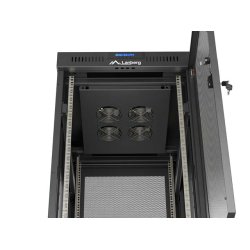 RACK CABINET 19" FREE-STANDING 24U/600X800 (FLAT PACK) WITH MESH DOOR LCD BLACK LANBERG V2