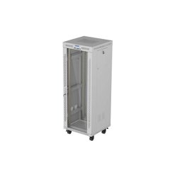 RACK CABINET 19" FREE-STANDING 32U/600X600 (FLAT PACK) WITH GLASS DOOR LCD GREY LANBERG V2