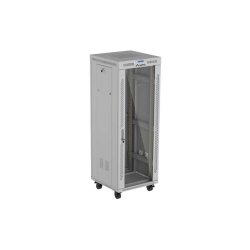 RACK CABINET 19" FREE-STANDING 32U/600X600 (FLAT PACK) WITH GLASS DOOR LCD GREY LANBERG V2