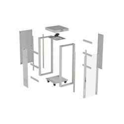 RACK CABINET 19" FREE-STANDING 32U/600X600 (FLAT PACK) WITH GLASS DOOR LCD GREY LANBERG V2