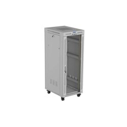 RACK CABINET 19" FREE-STANDING 32U/600X800 (FLAT PACK) WITH GLASS DOOR LCD GREY LANBERG V2