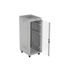 RACK CABINET 19" FREE-STANDING 32U/600X800 (FLAT PACK) WITH GLASS DOOR LCD GREY LANBERG V2
