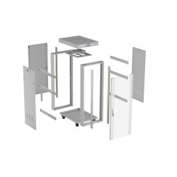 RACK CABINET 19" FREE-STANDING 32U/600X800 (FLAT PACK) WITH GLASS DOOR LCD GREY LANBERG V2